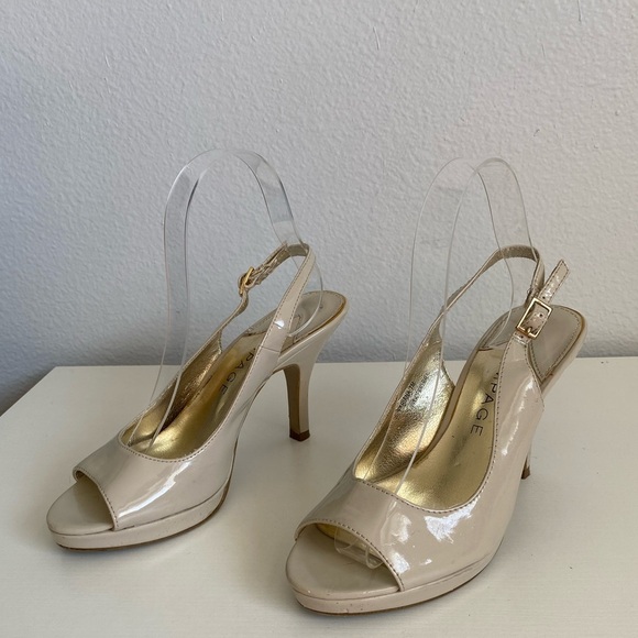 Rampage Slingback Heels Cream Womens Size 7 M - Picture 4 of 15